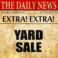 yard sale, article text in newspaper