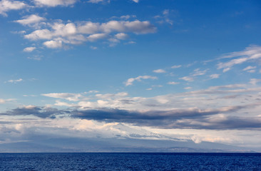 Spring panorama of sea coast city Trapany Sicily Italy.
