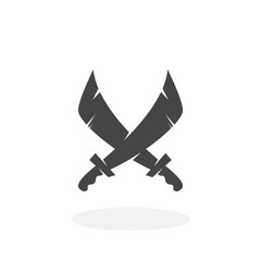 Pirate swords Icon. Vector logo on white background