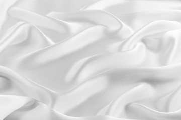 Obraz premium white luxurious silk, wavy fabric