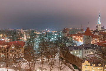 Fototapeta na wymiar aerial view of the old and modern city, Tallinn