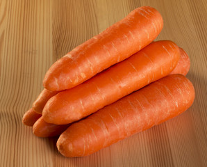 Six fresh carrots