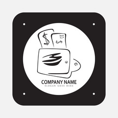 Wallet icon. Cash money bag sign. Icons in colour circle buttons. Vector