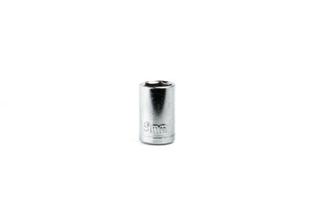 Metal head key size 9mm isolated on white background