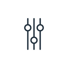 equalizer thin line icon set on white background, audio, music, flat, minimalistic