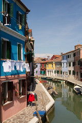 A typical landscape of the beautiful colored Burano island