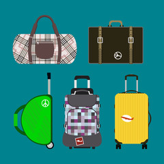 Journey suitcase travel bag vector.