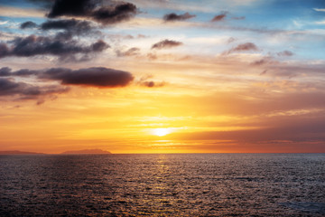 Sunset over sea