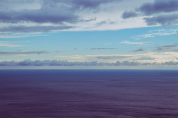 Horizon dark sea with clouds