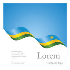 New brochure abstract design modular pattern of wavy flag ribbon of Rwanda