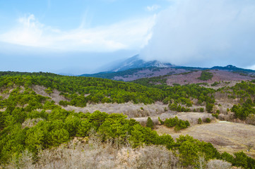 Panoramic mountain landscape scenic