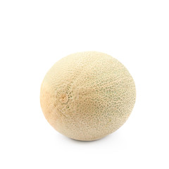 Single whole cantaloupe melon isolated