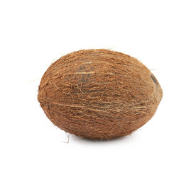 Single whole coconut isolated