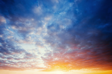Fototapeta na wymiar cumulus clouds at sunset.