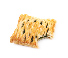Spinach and cheese bun pastry isolated