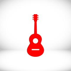 Acoustic guitar sign icon. Music symbol. stock vector illustration flat design