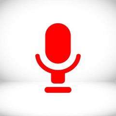 Microphone icon stock vector illustration flat design