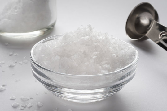 Sea Salt Flakes in an Ingredient Bowl