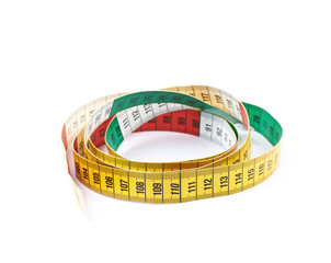 Dieting tape measure isolated