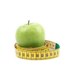 Apples tied with the measuring tape