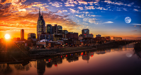 Nashville skyline sunset