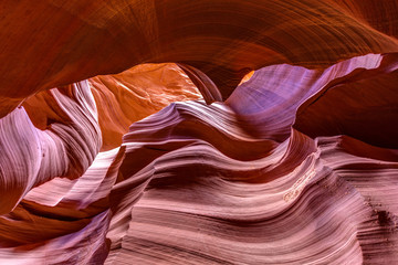 Lower Antelope Sandstone Beauty. Colorful sandstone formations inside lower antelope canyon, Arizona