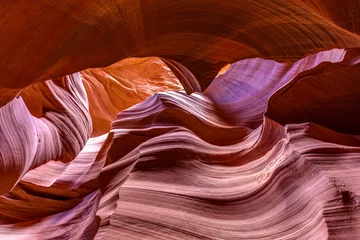 Garden poster Rood violet Lower Antelope Sandstone Beauty. Colorful sandstone formations inside lower antelope canyon, Arizona
