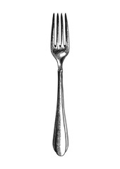 vector sketch illustration of silver fork