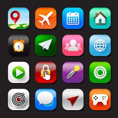 Set of mobile app and social media icons vector eps10 set 002