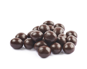 Pile of chocolate candies isolated
