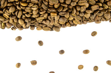 Coffee Border. Coffee beans frame isolated on white background