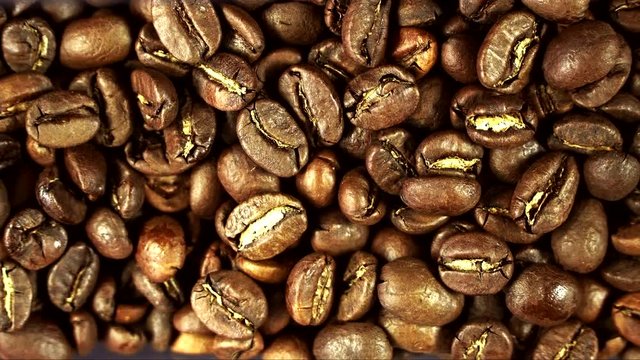 coffee beans in the coffee machine