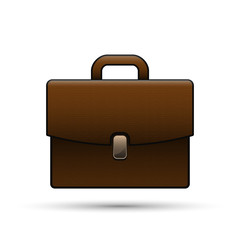 Brown briefcase vector illustration.