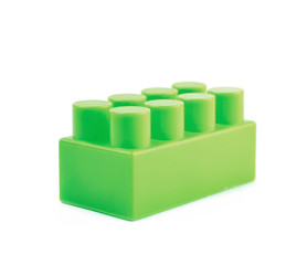 Single toy construction block isolated