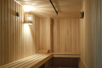 Interior of a sauna sweating-room
