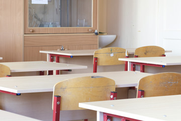Interior of a school class