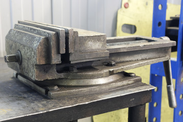 Vise on a working bench