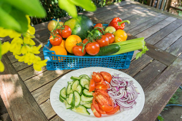 Sliced fruit tomatoes 