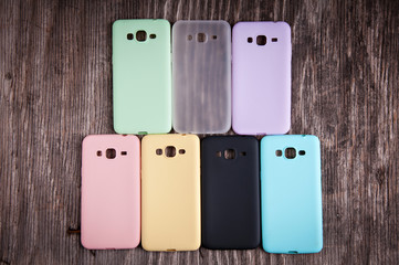 Multicolored plastic back covers for mobile phones