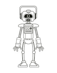 robot intelligence artificial thin line vector illustration eps 10