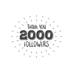 Thank you letters for follower vector illustration