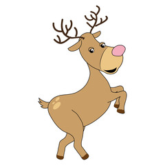 happy merry christmas reindeer card vector illustration design