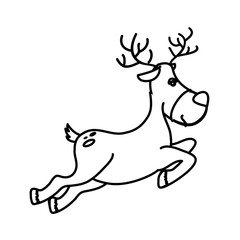 happy merry christmas reindeer card vector illustration design