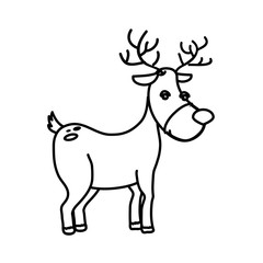 Naklejka premium happy merry christmas reindeer card vector illustration design