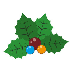 Fototapeta premium happy merry christmas floral decoration card vector illustration design