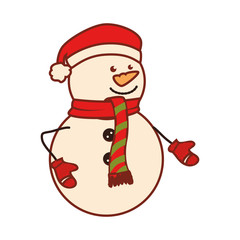 happy merry christmas snowman card vector illustration design
