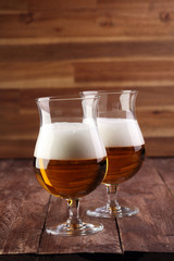 Still Life with a draft beer by the glass.