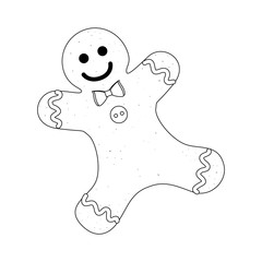 happy merry christmas ginger cookie card vector illustration design