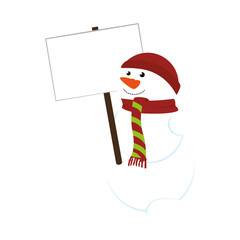 happy merry christmas snowman card vector illustration design