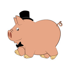 piggy character funny icon vector illustration design
